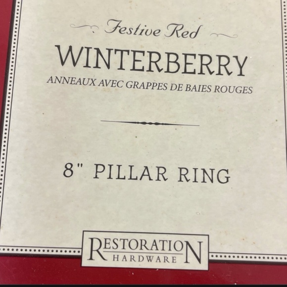 restoration hardware set of 2 8" candle Red berry wreaths - Picture 3 of 4